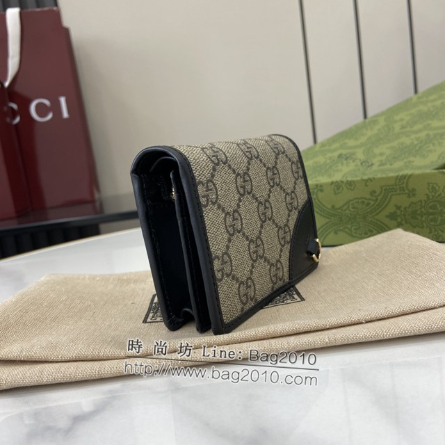 Gucci專櫃古馳最新款Emblem系列翻蓋短夾錢包 jh2404型號：820692